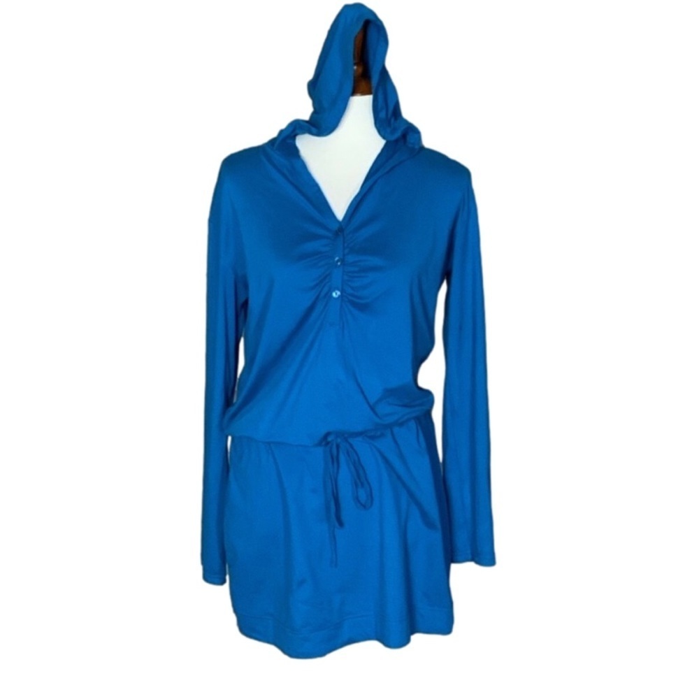Mountain Hardwear teal dress with hood and drawstring waist Size Large